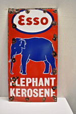 Original ESSO Elephant Kerosene Enamel Sign India Bengal Enamel 1950s Petrol"R14