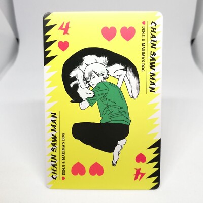 4 Denji & Makima HUND Herz Kettensägenmann SPIELKARTEN TATSUKI FUJIMOTO SPRUNG
