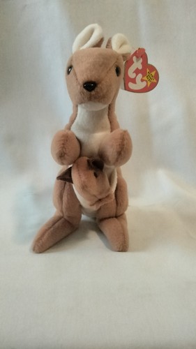 Lot Of Two 1996 Ty Original Beanie Babies Pouch The Kangaroo With PVC And P.E... - Picture 3 of 24