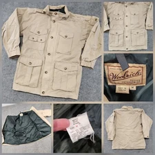 VTG Woolrich Mens M Medium Khaki Lined Barn Chore Field Utility Jacket Coat
