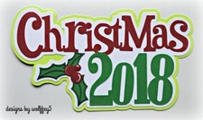 CRAFTECAFE XMAS TITLE Premade paper piecing scrapbook diecut piece page 3D album