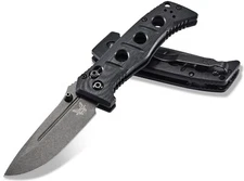 Benchmade 273GY-1 Mini Adamas Black G-10 3.25" Gray Plain Edge Folding Knife