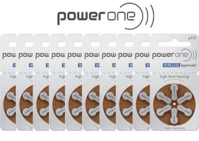 Batterie per apparecchi acustici VARTA PowerOne apparecchio acustico a bottone tipo 312 PR 41 P312 A +NUOVO+