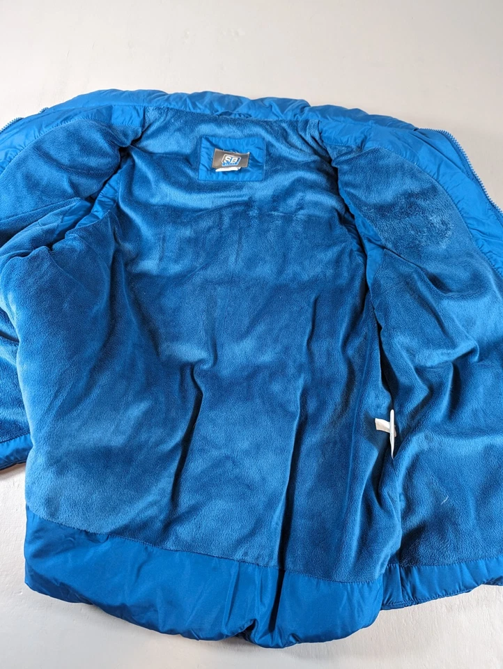 Chaleco acolchado activo SJB para mujer azul medio cremallera completa aislamiento invierno polar Foto 4 de 4