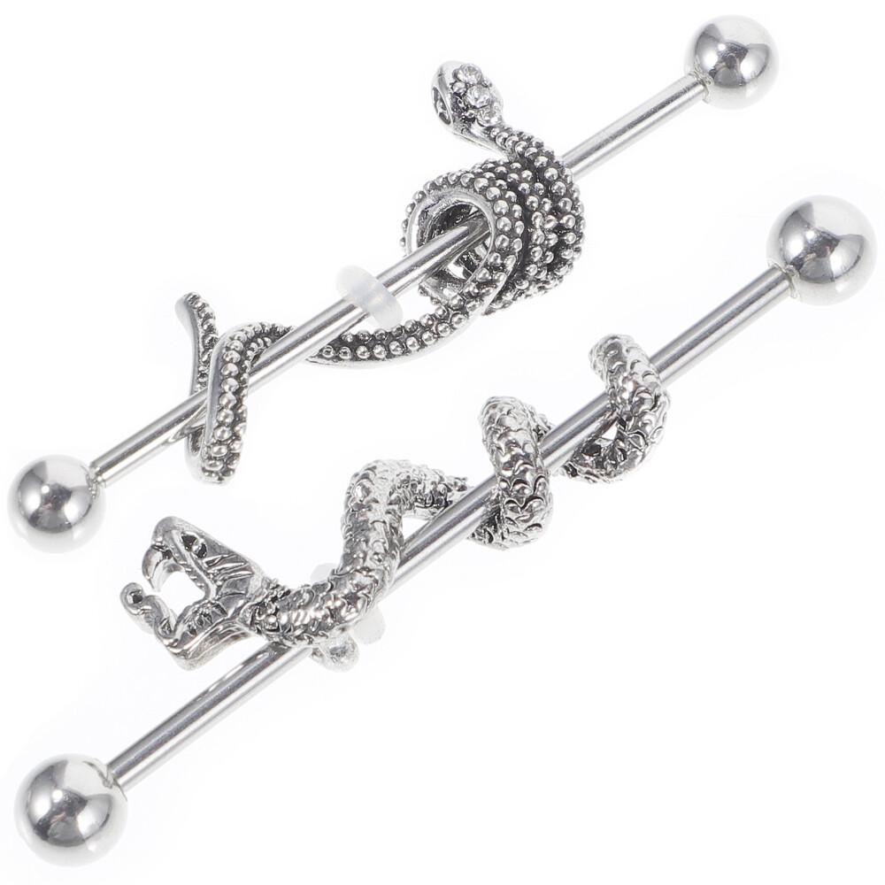 2PCS Barbell Cartilage Earrings Gift Industrial Piercing Jewelry Decor