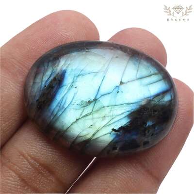 53.2 Cts. Blue Color Flash Labradorite Oval Shape Loose Gemstone S-3336