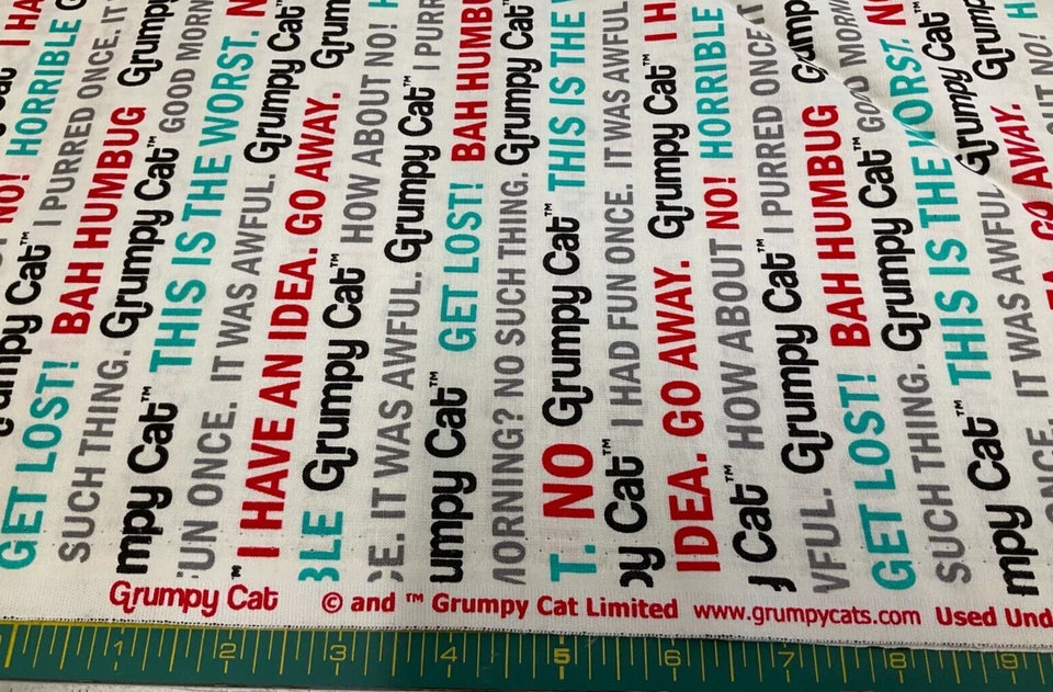 MARCUS FABRICS - GRUMPY CAT #R11-9723-0142 - PHRASES- BY THE YARD - Image 3 of 3