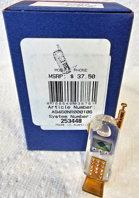 Swarovski Crystal Memories Miniature Mobile Flip Cell Phone Gold +