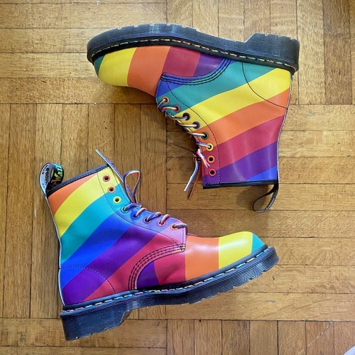 1460 for pride smooth leather lace up boots