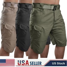 Mens Tactical Cargo Shorts Waterproof Shorts Outdoor Hiking Fishing Track Shorts