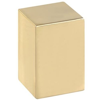Lite Accents Metal Lamp Finial – Rectangle Cube, Polished Brass Finish, Transitional/Modern Style