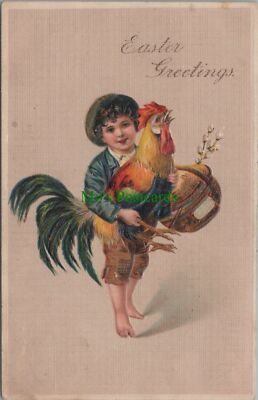 Geprägte Gruß Postkarte - Ostergrüße, Kind & Hahn RS36628