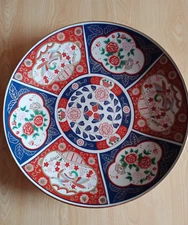 Large Vintage Original Moroccan Red Taous Plate 1980 Porcelain 40 CM