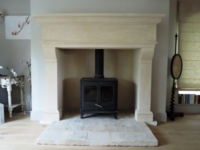Bath Stone Limestone Fireplace Fire Surround Hand Carved Large