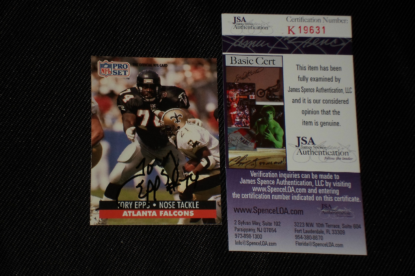 TORY EPPS 1991 PRO SET ROOKIE SIGNED AUTOGRAPHED CARD #434 JSA CERTIFIED RARE