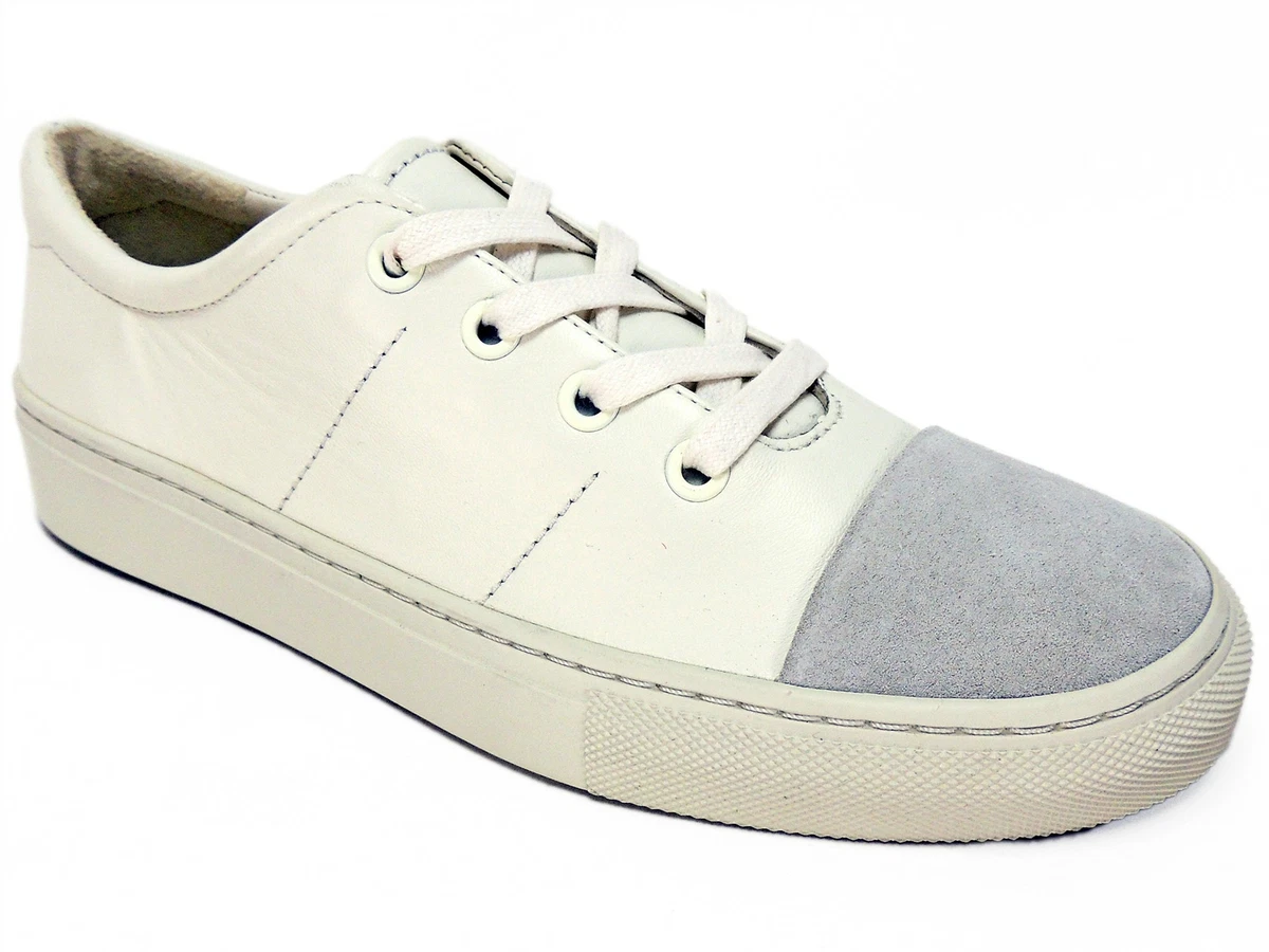 Via Spiga Women s Sybil Cap Toe Low Top Sneaker Milk White Leather Size 9.5 M
