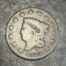 1822 Large Cent - High Quality Scans #P412