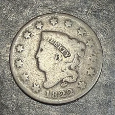 1822 Large Cent - High Quality Scans #P412