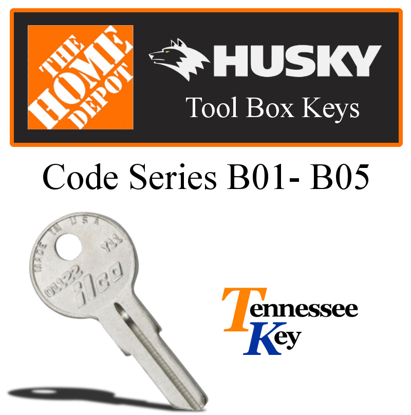 Husky toolbox replacement key cut by code series B01-B05