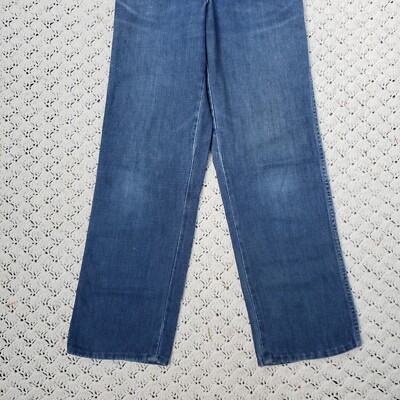 Vtg 1970s Womens Straight Leg Jeans Pants Talon Zipper Denim Dark Vtg 1970s Womens Straight Leg Jeans Pants Talon Zipper Denim Dark
