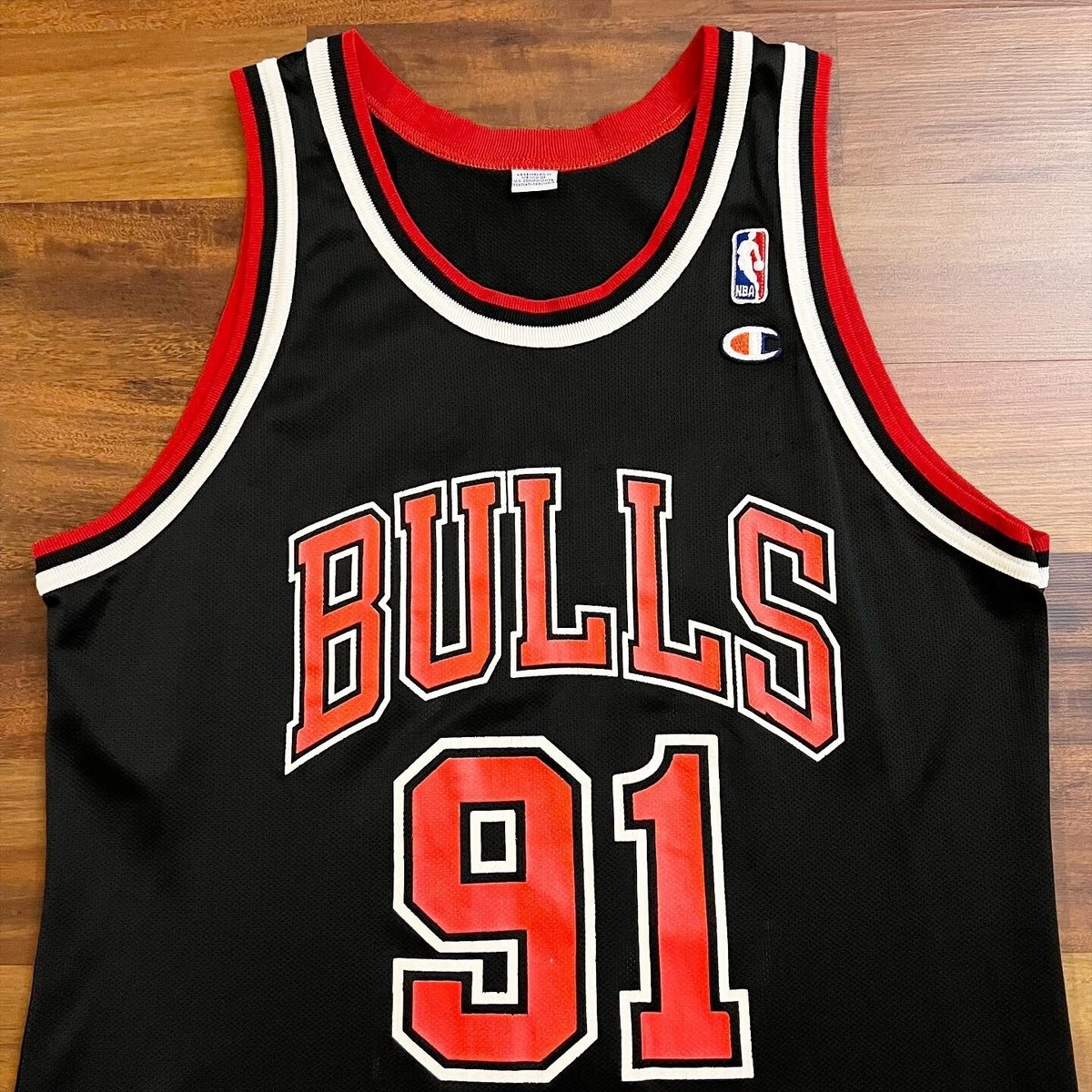 Vintage 90s Champion Chicago Bulls NBA #91 Dennis Rodman