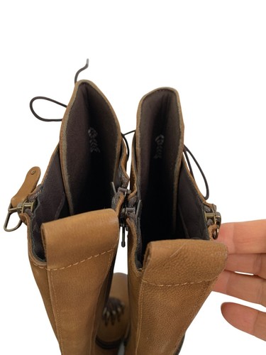 Vintage Foundry Co Henrietta Lace-Up Brown Tall Boots 7 Leather Upper Lined EUC - Picture 8 of 13