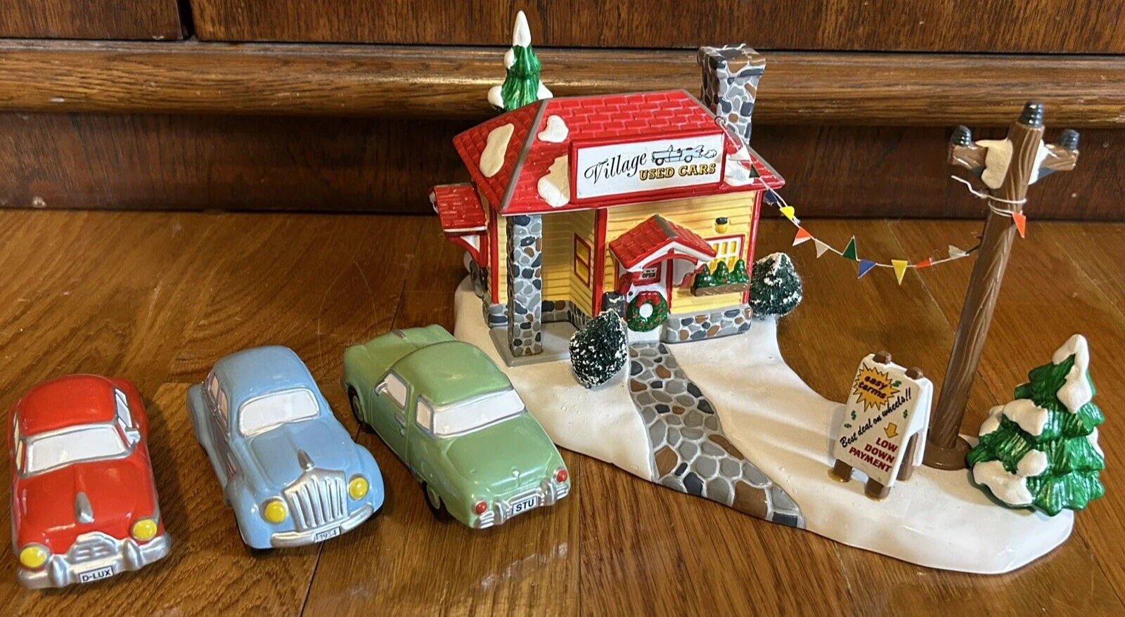  vintage snow village dept 56 carros usados pássaro desaparecido caixa 