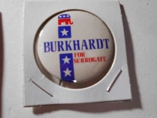 1-1/2" Burkhardt for Surrogate unknown location cello pinback button