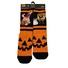Odd Sox SpongeBob  Patrick HALLOWEEN Novelty Crew Socks Fits Sizes 6-13 NWT
