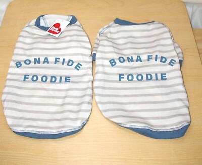 NWTs Boots & Barkley Dog Shirt, Bona Fide Foodie, Size Small, Pack of 2