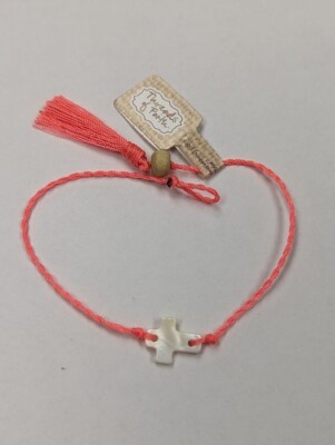 Mother of Pearl Baby Bracelet Thread cord Color: 12 ASSORTED By Threads of Faith