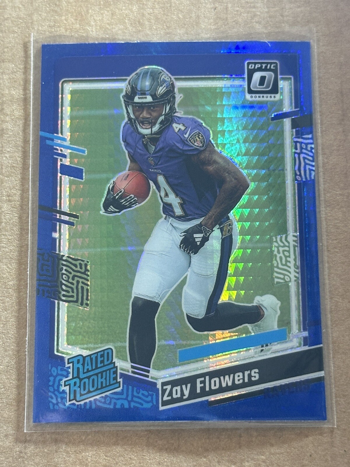 2023 Donruss Optic ZAY FLOWERS Blue Hyper Rated Rookie #210