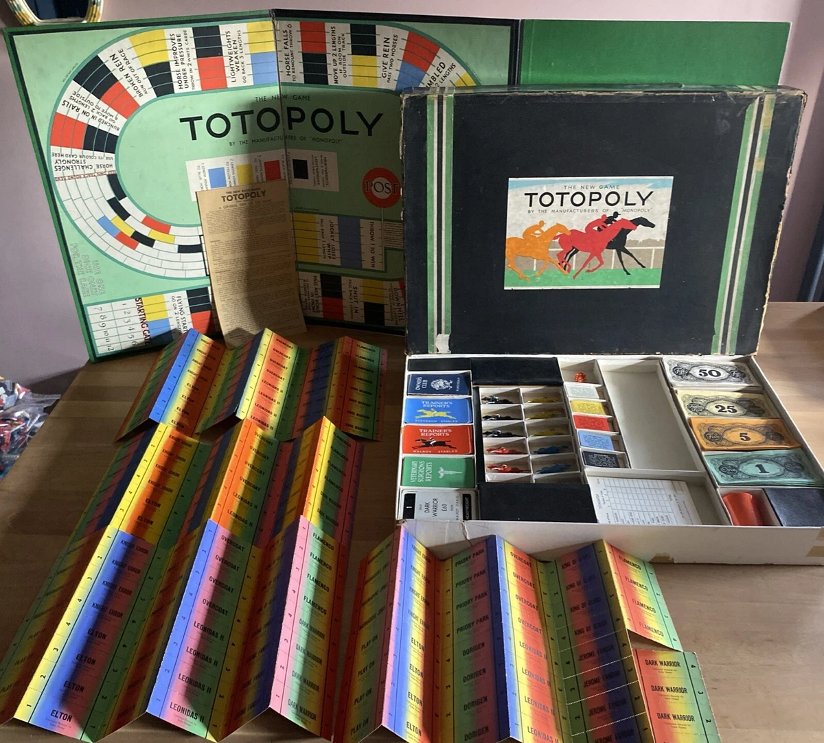 Jeu Totopoly 1ère édition 1938 – Course De Chevaux – Jeu De Société Vintage