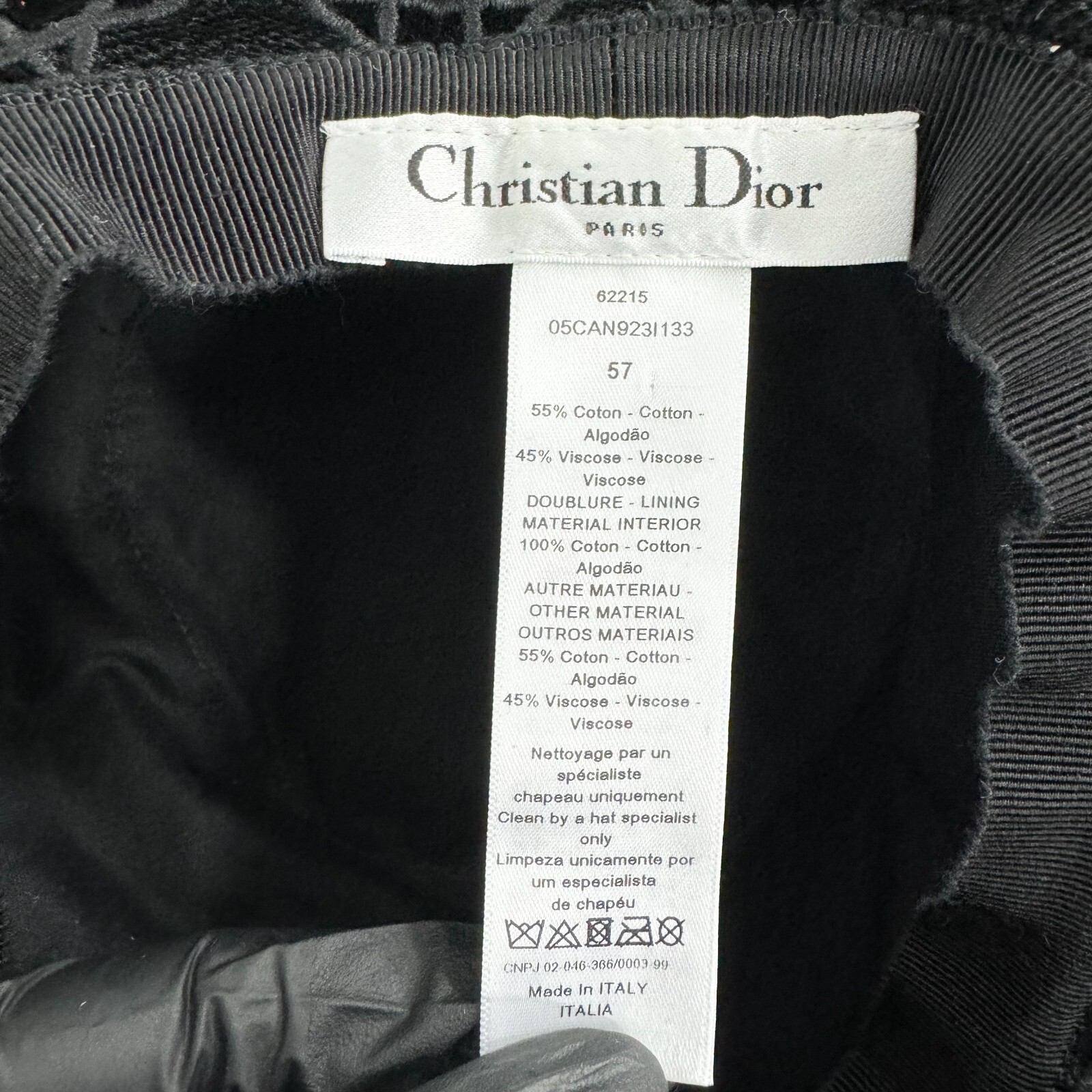 Dior Cannage Black Bucket Hat XS - Luxury Fashion Statement image 4