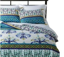 Boho Boutique Himalaya Twin Duvet Cover Set  Purple Green Blue