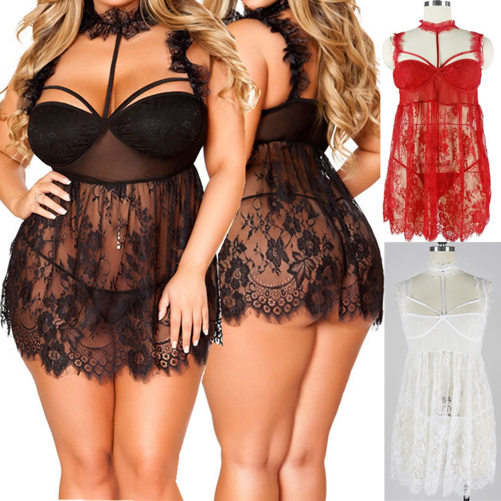 Women Ladies Sexy Lace Lingerie Nightwear Underwear Babydoll Sleepwear Plus  Size | eBay