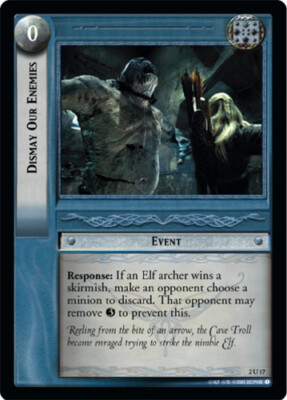 1x  Dismay Our Enemies - 2U17 - Foil Light Play Mines of Moria