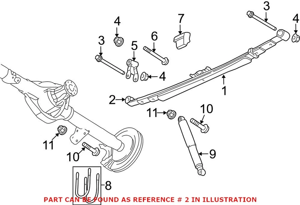 Buje de resorte de hoja trasera Mopar genuino OEM para Dodge Ram 2500 Ram 3500 Foto 2 de 2