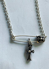 Chrome Hearts Safety Pin Baby Pat 20inch Chain 100 Authentic .925