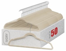 Home-it Premium Velvet Hangers 50 Pack - Ivory Suit Hangers Non Slip - Heavy ...