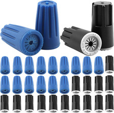 30 Pcs Waterproof Wire Nuts, 12 AWG-22 AWG  Black  Blue Electrical Connectors,