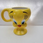 Vintage Tweety Bird Porcelain Mugs 3D Head Cup Planter Warner Bros Looney Tunes