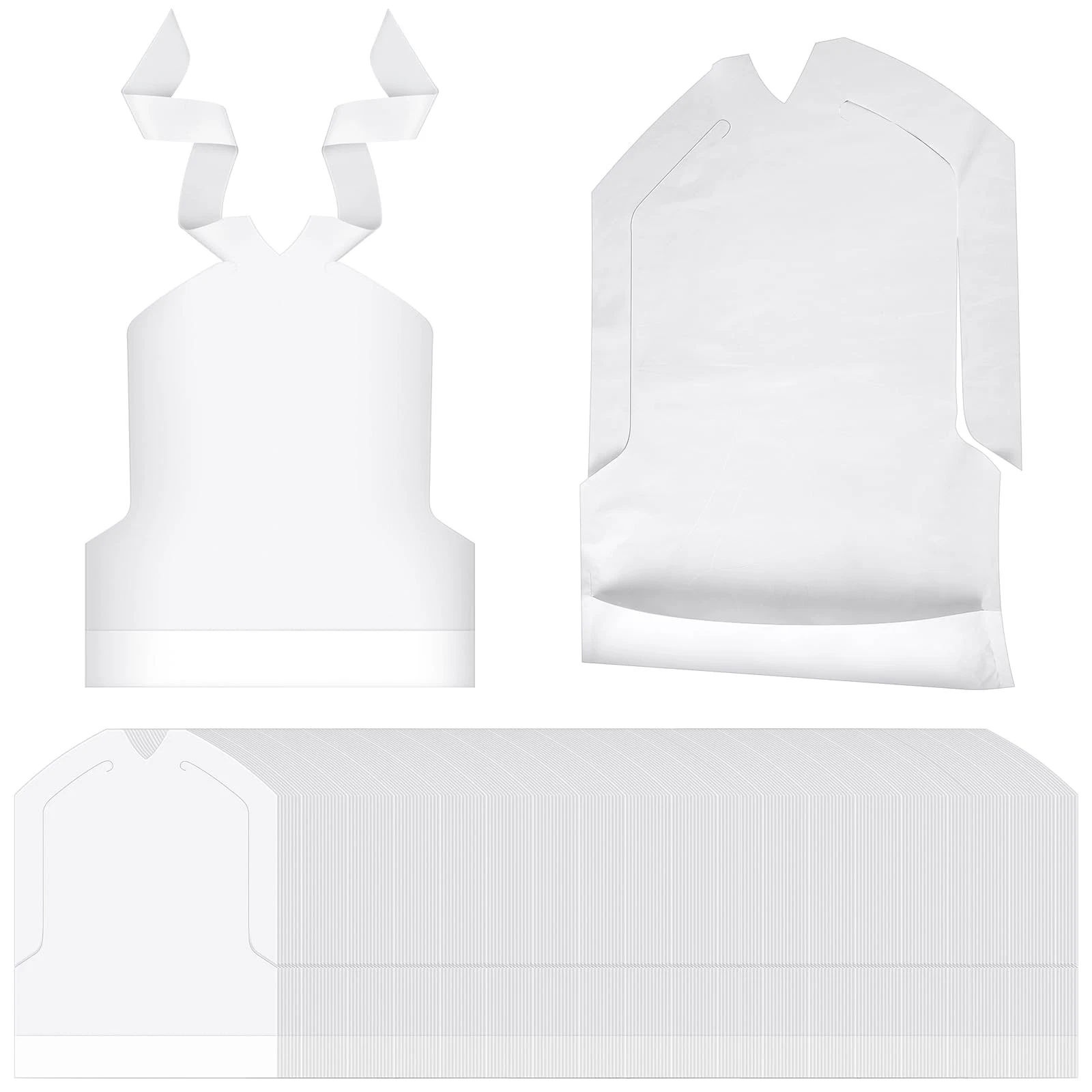 Skicuff 500 Pcs Disposable Plastic Bibs Bulk for Kids 11 x 15.75 Children Eat...