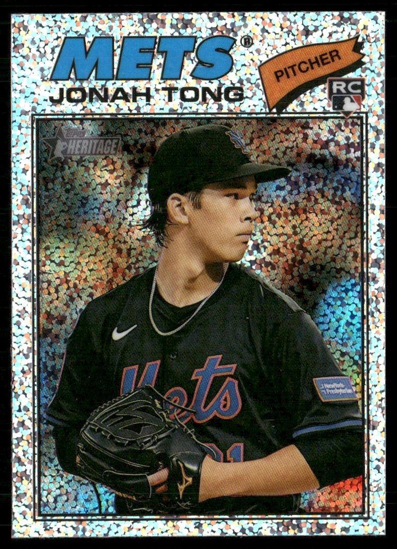 Jonah Tong Rookie 2026 Topps Heritage Chrome Silver Sparkle New York Mets #137