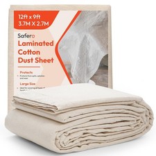 Laminated Cotton Dust Sheets for Decorating & Painting Size 12ft X 9ft | Paint 