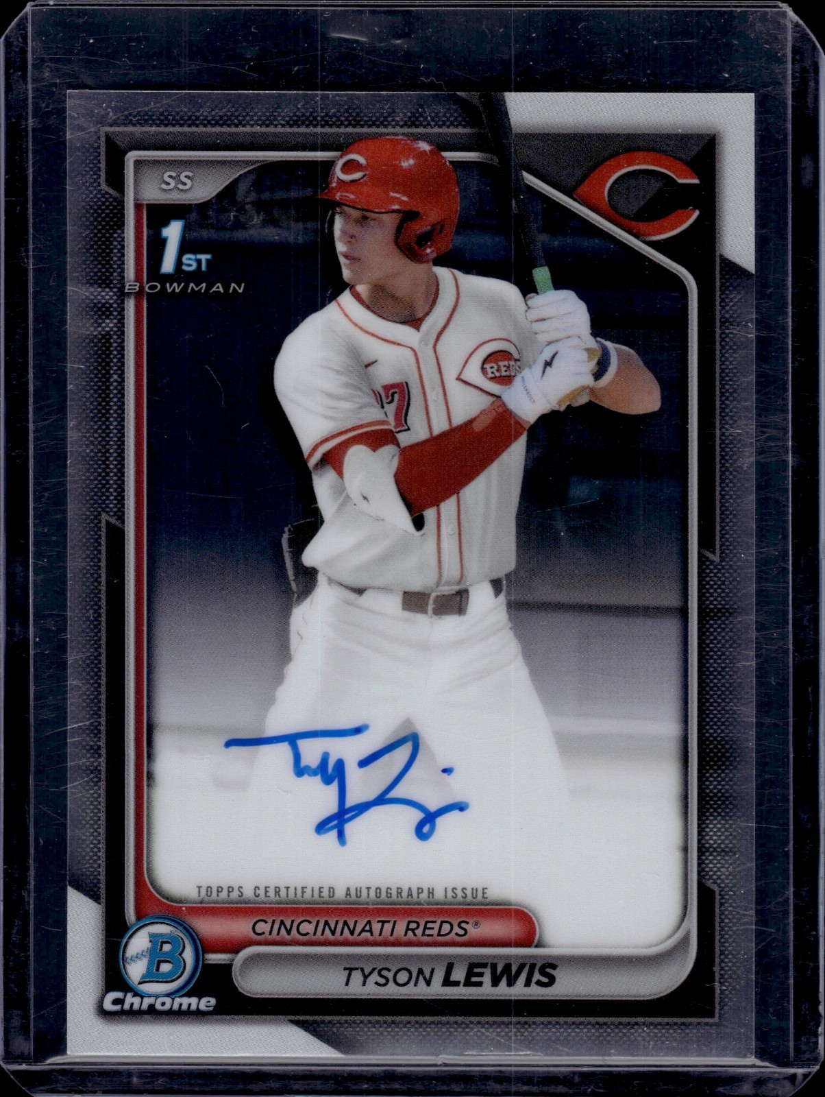 Tyson Lewis 2024 First Bowman Chrome Prospect Auto Reds CPATL