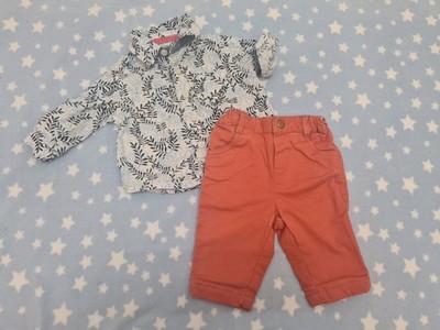Rocha Little Rocha 2 Piece Baby Boy Shirt & Trousers Outfit 0-3 Months 