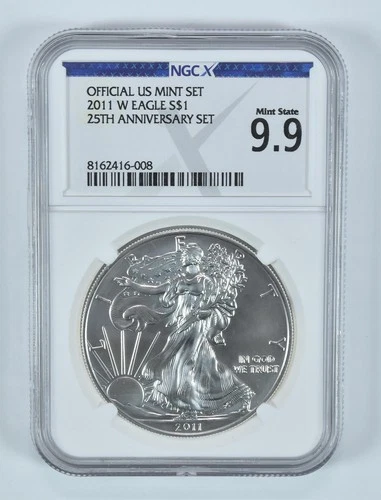 2011-W American Silver Eagle 25th Anniversary Set MS 9.9 NGC X NGCX *0720