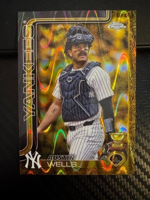 2025 Topps Gilded Collection Austin Wells Gold Lava Refractor /25