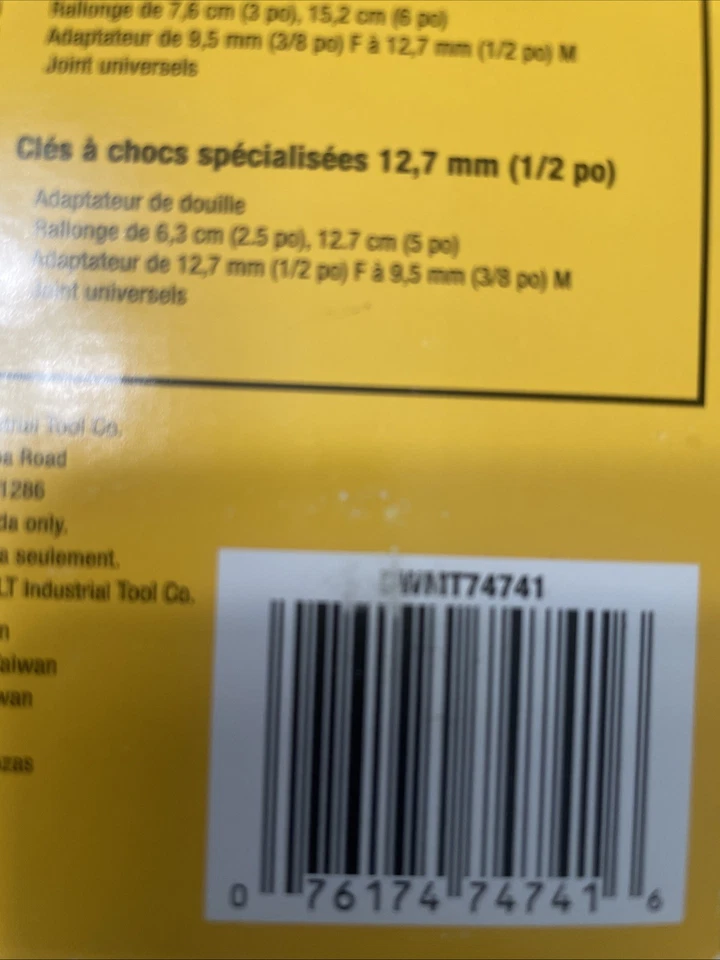 DeWalt 10 Pc Impact 3/8” And 1/2” Drive Acces Set DWMT 74741 - Image 2 of 3